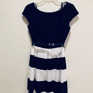 Dark Blue and White Dress
